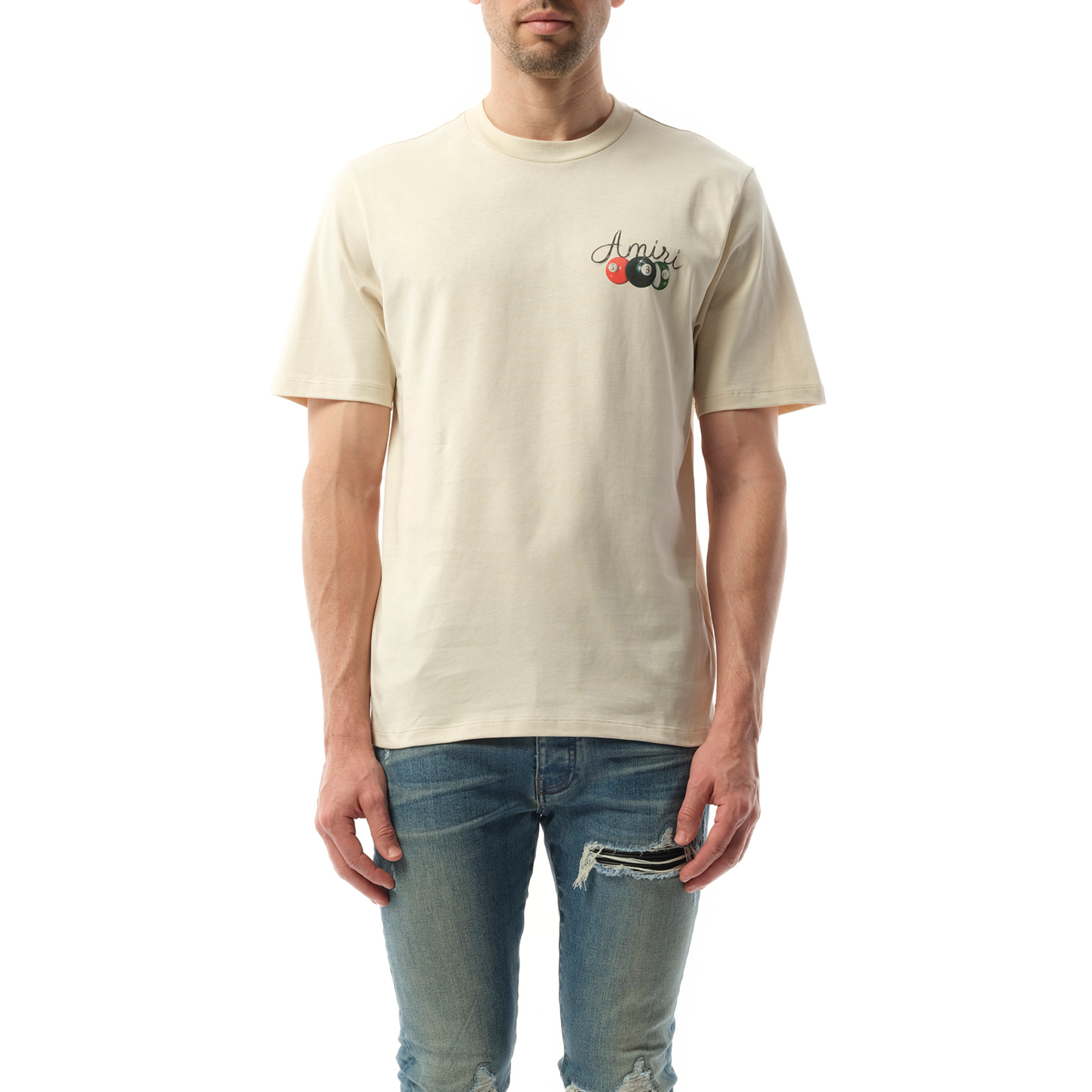 Amiri Pool Cue T-Shirt in Alabaster