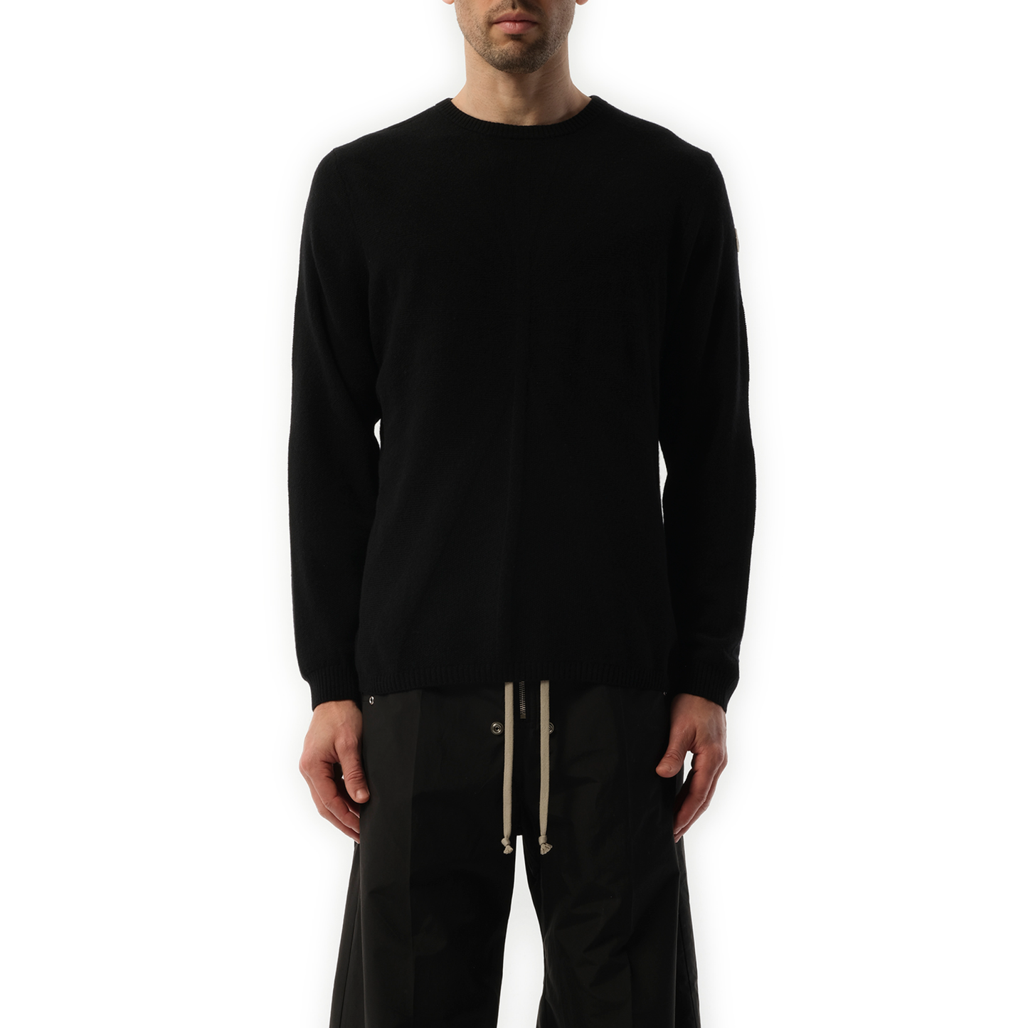 Rick Owens x Moncler Jumbo Round Neck Sweater in Black