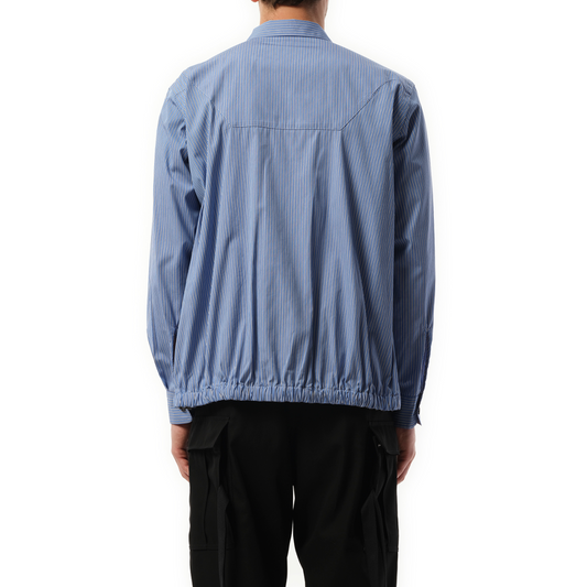 Cotton Poplin Jacket in Blue Stripe