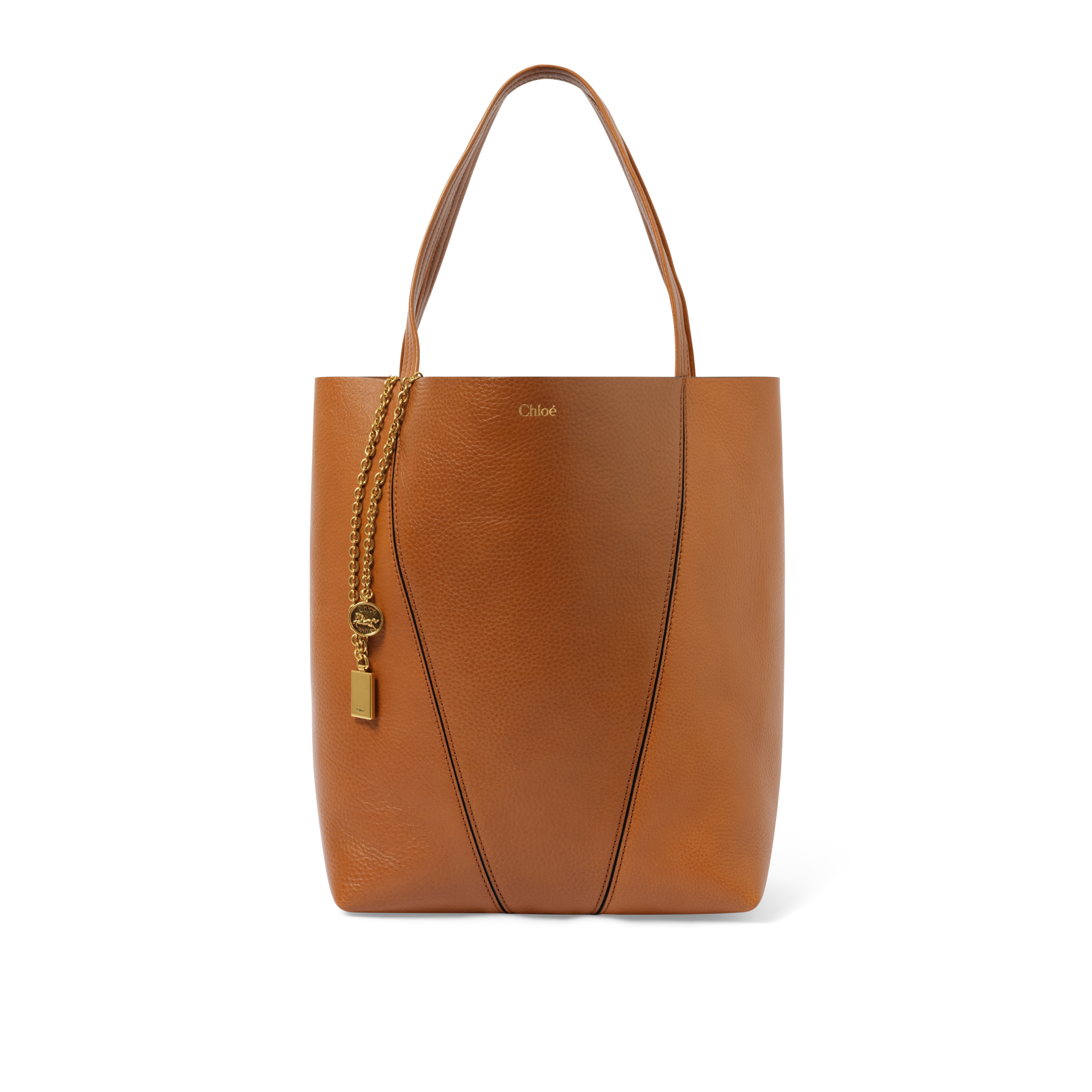 Chloe Spin Medium Tote Bag in Clay Brown