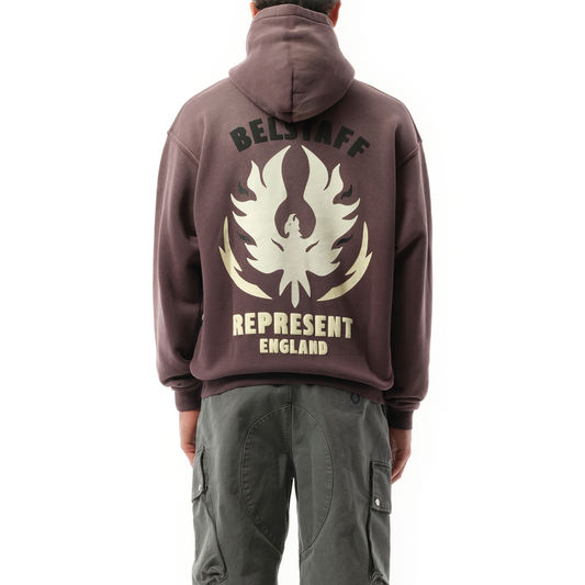 Represent X Belstaff Flame Pheonix Hoodie in Plum