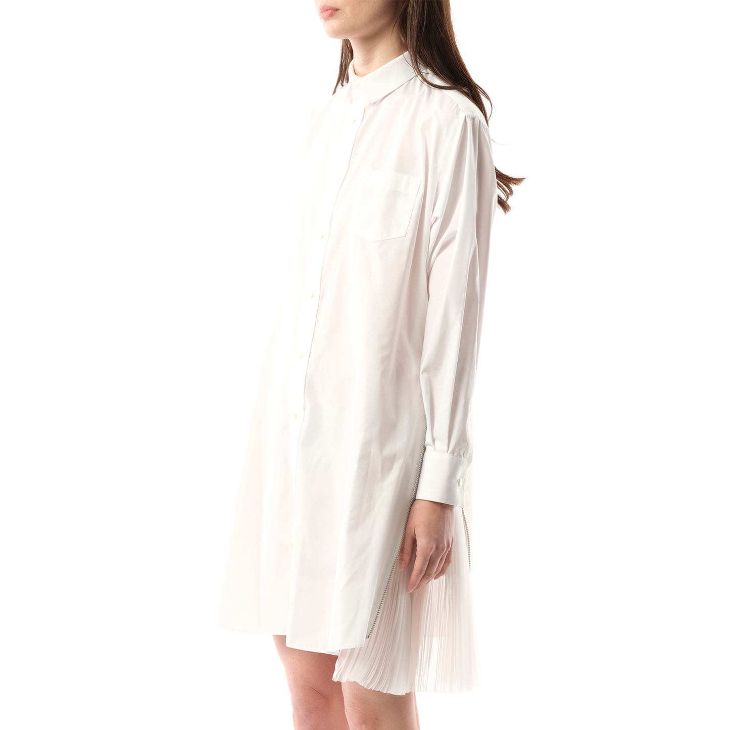 Cotton Poplin Dress in Off White