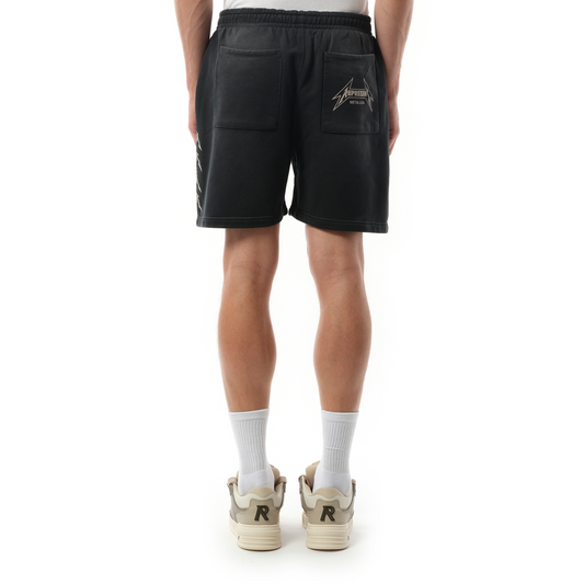 Metallica 40 Year Anniversary Shorts in Stained Black