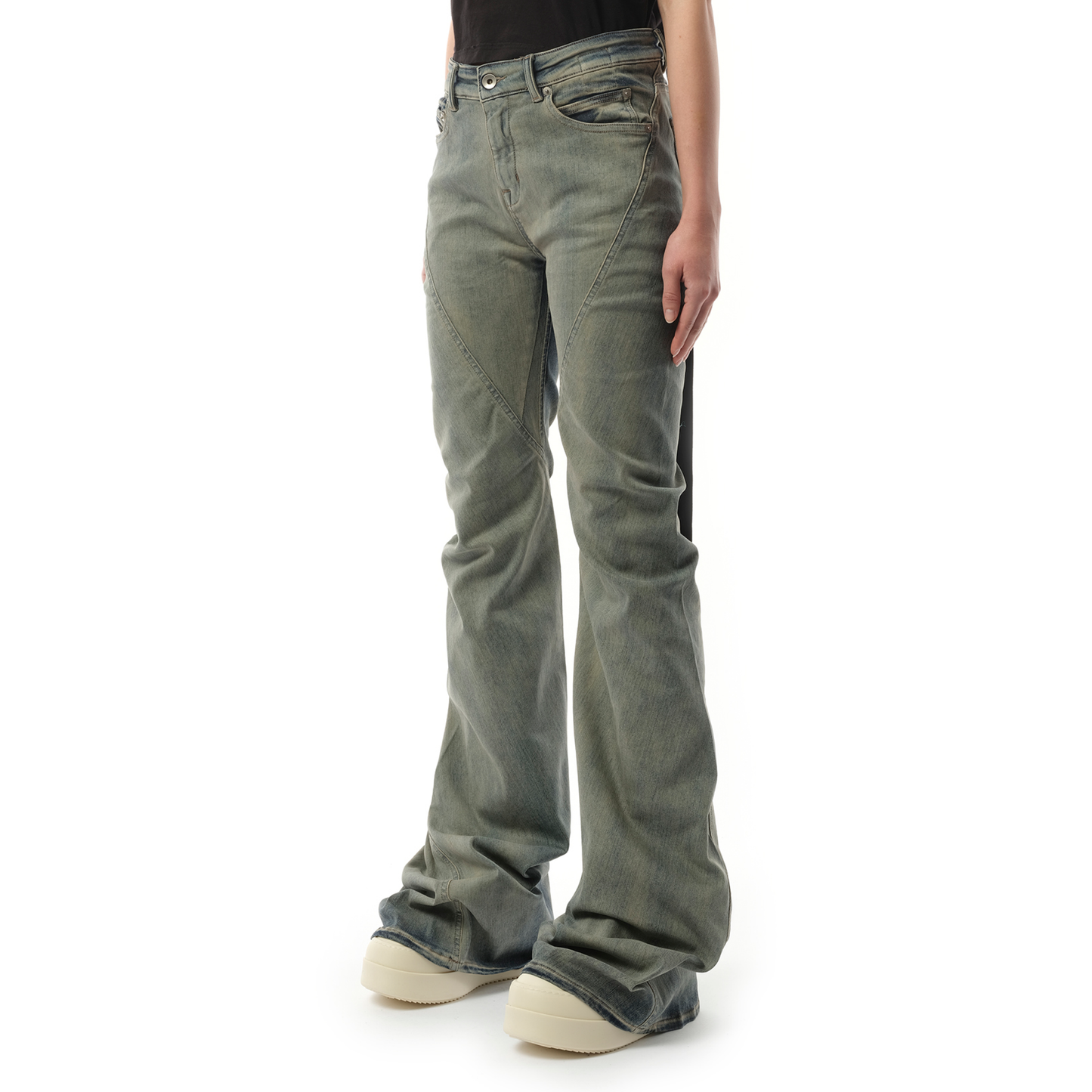 Bias Bootcut Denim Pants in Sky