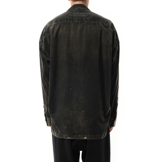 Vintage Like Corduroy Shirt in Black