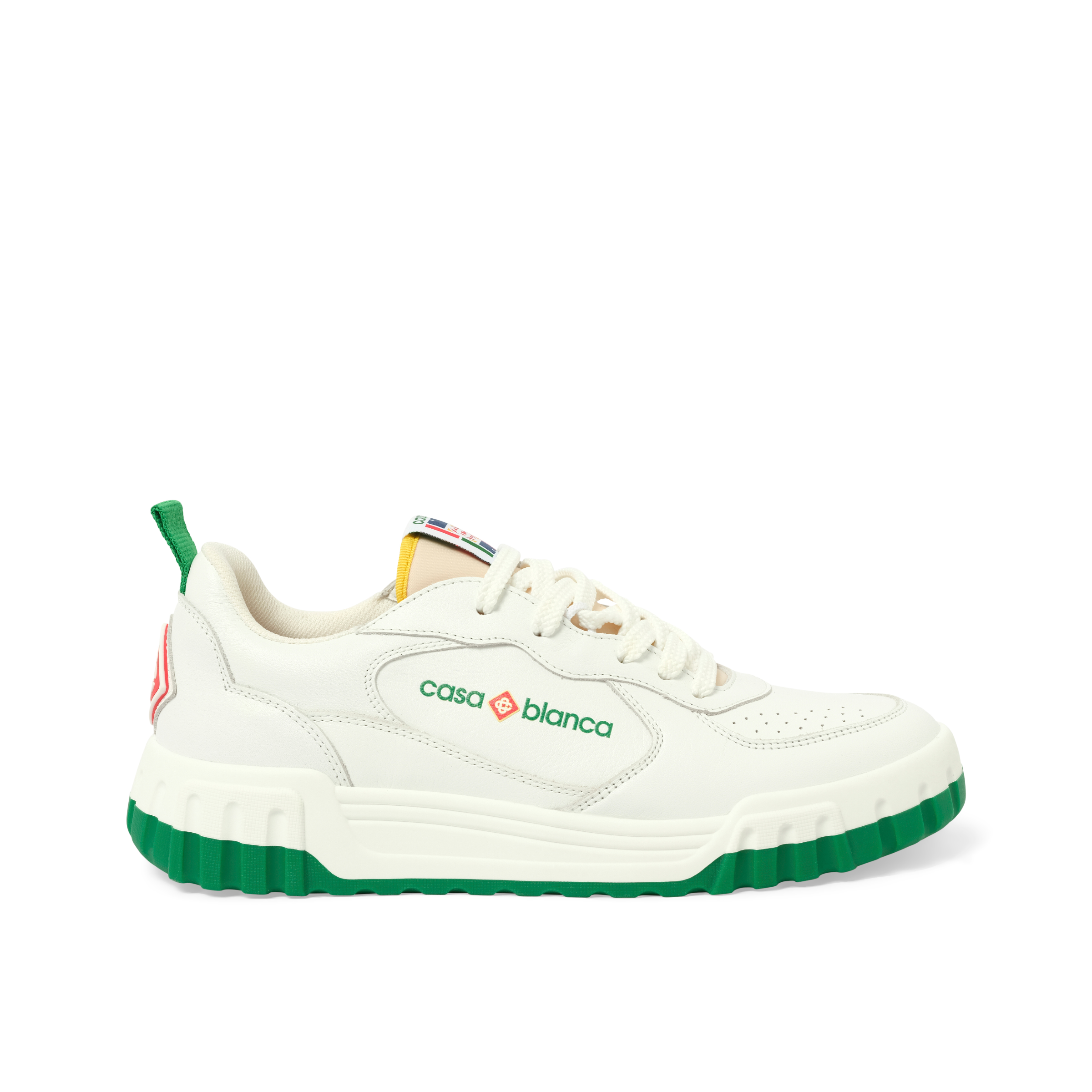 Court Sneaker in White/Green