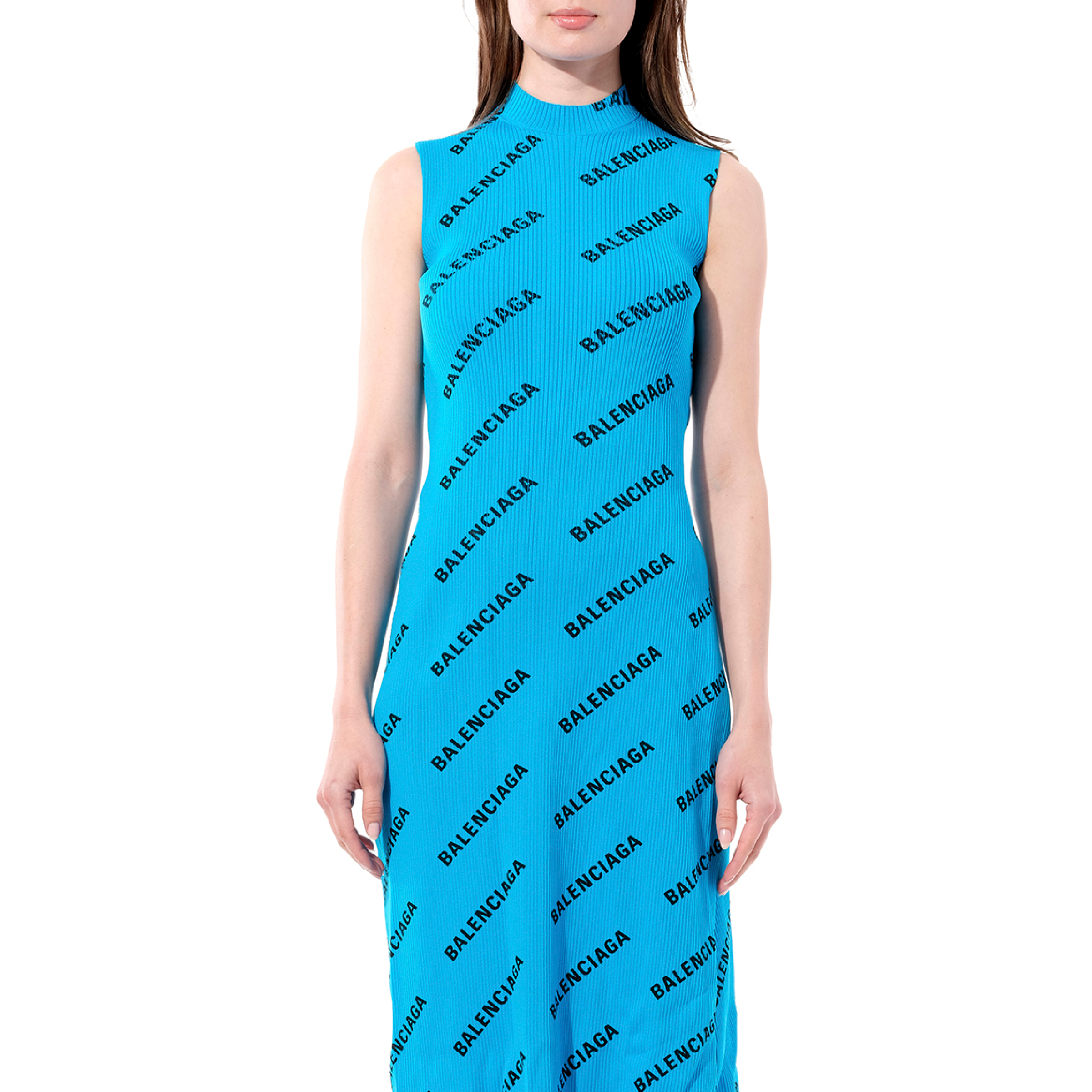 Logo Wrap Dress in Turqoise