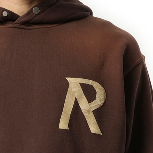 Masking Tape Initial Hoodie in Cedar