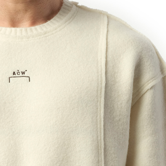 Construct Knit Crewneck Sweater in Bone