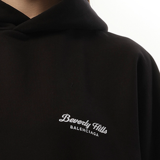 Beverly Hills Large Fit Hoodie in Washed Black