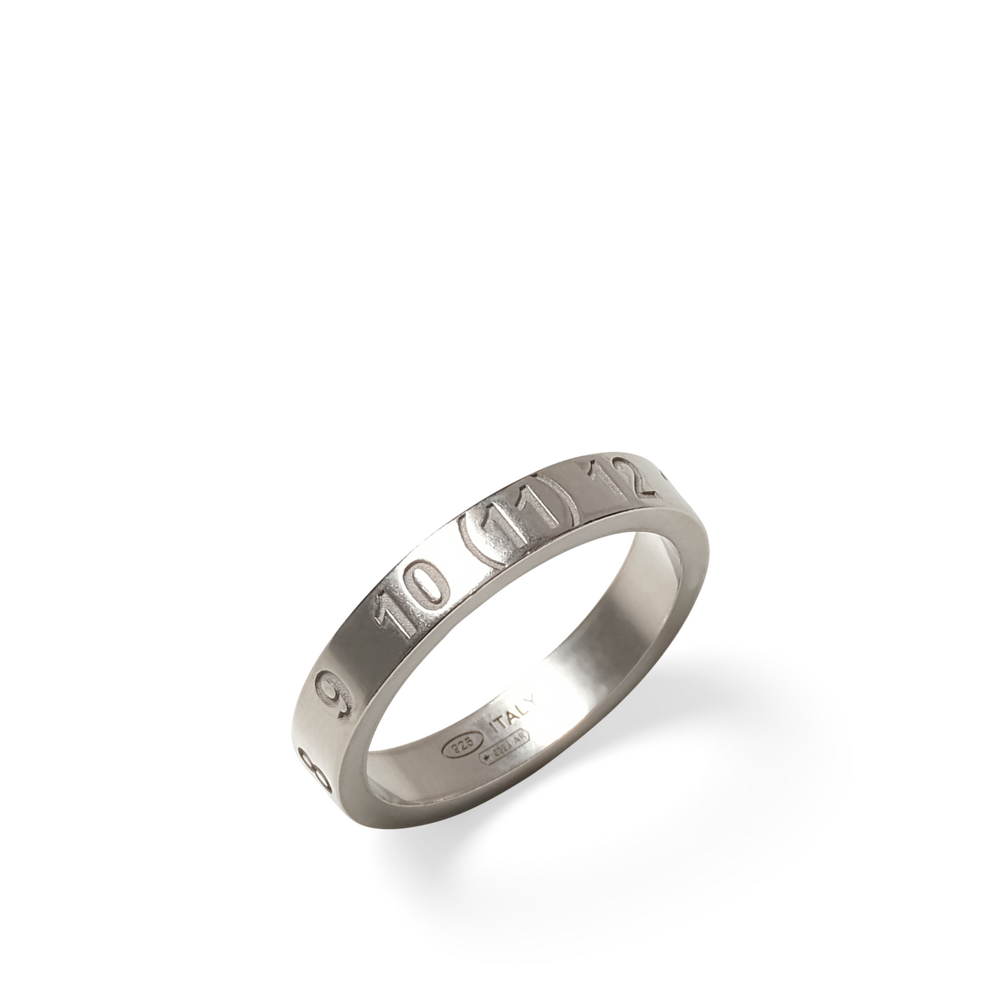 Numerical 4mm Ring in Silver