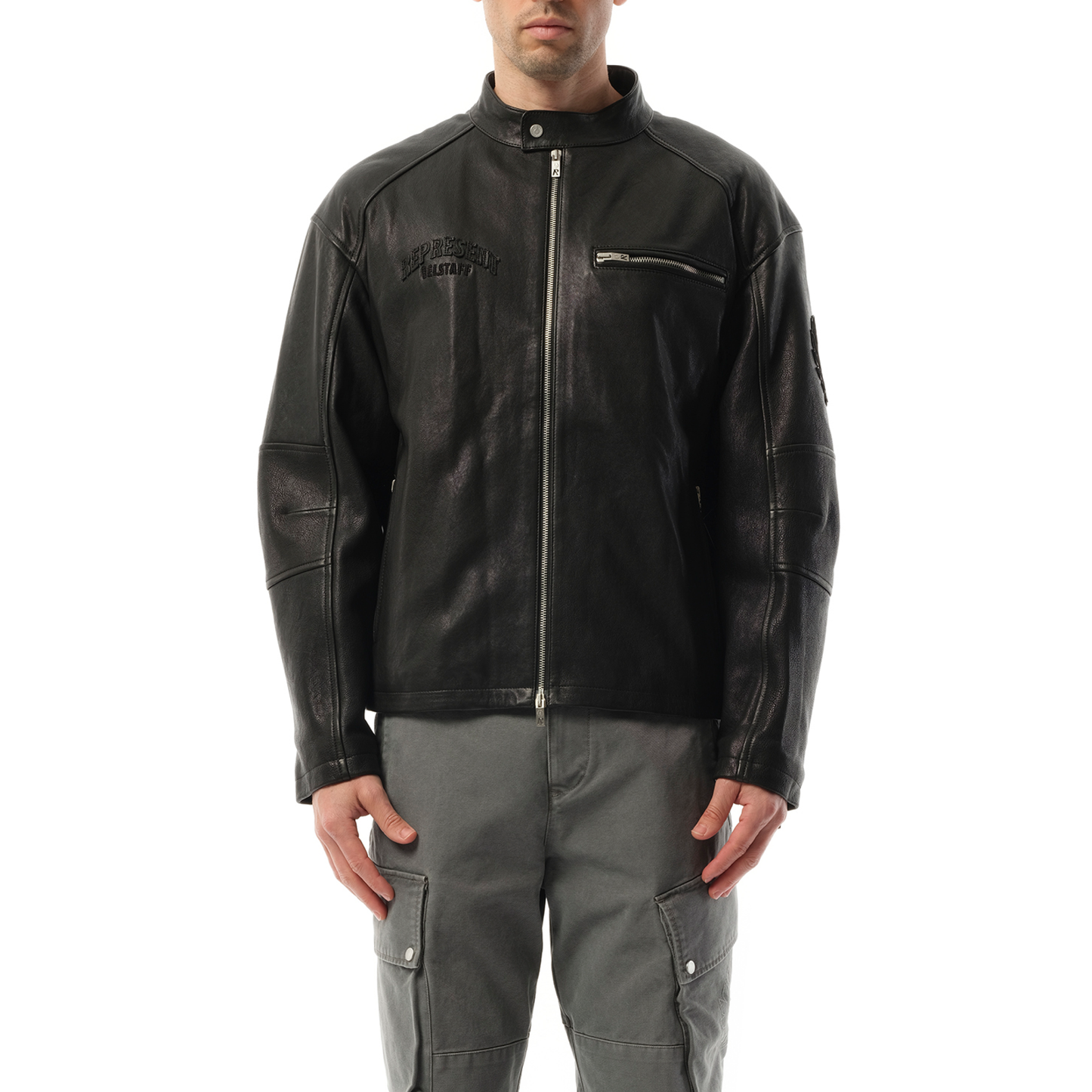 Belstaff Leather Race Jacket in Black