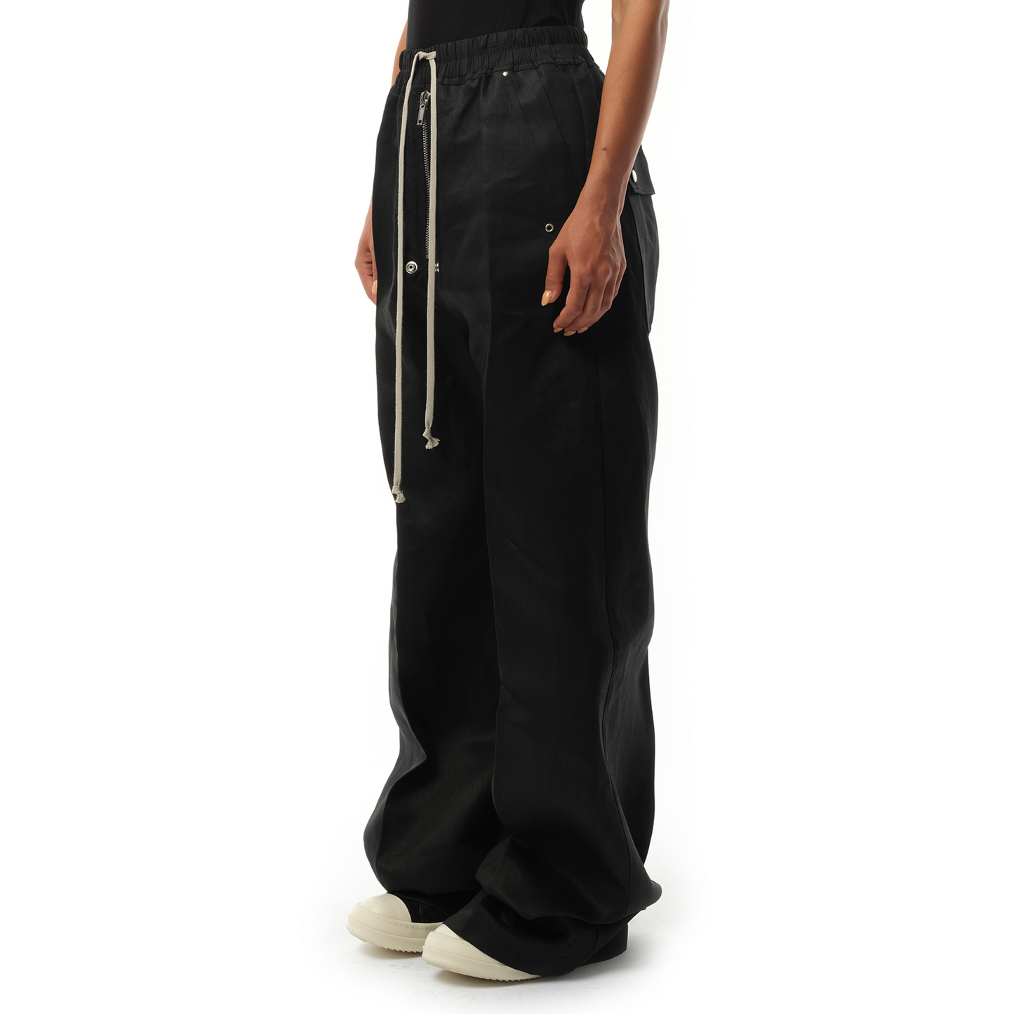 Linen Wide Bela Pants in Black