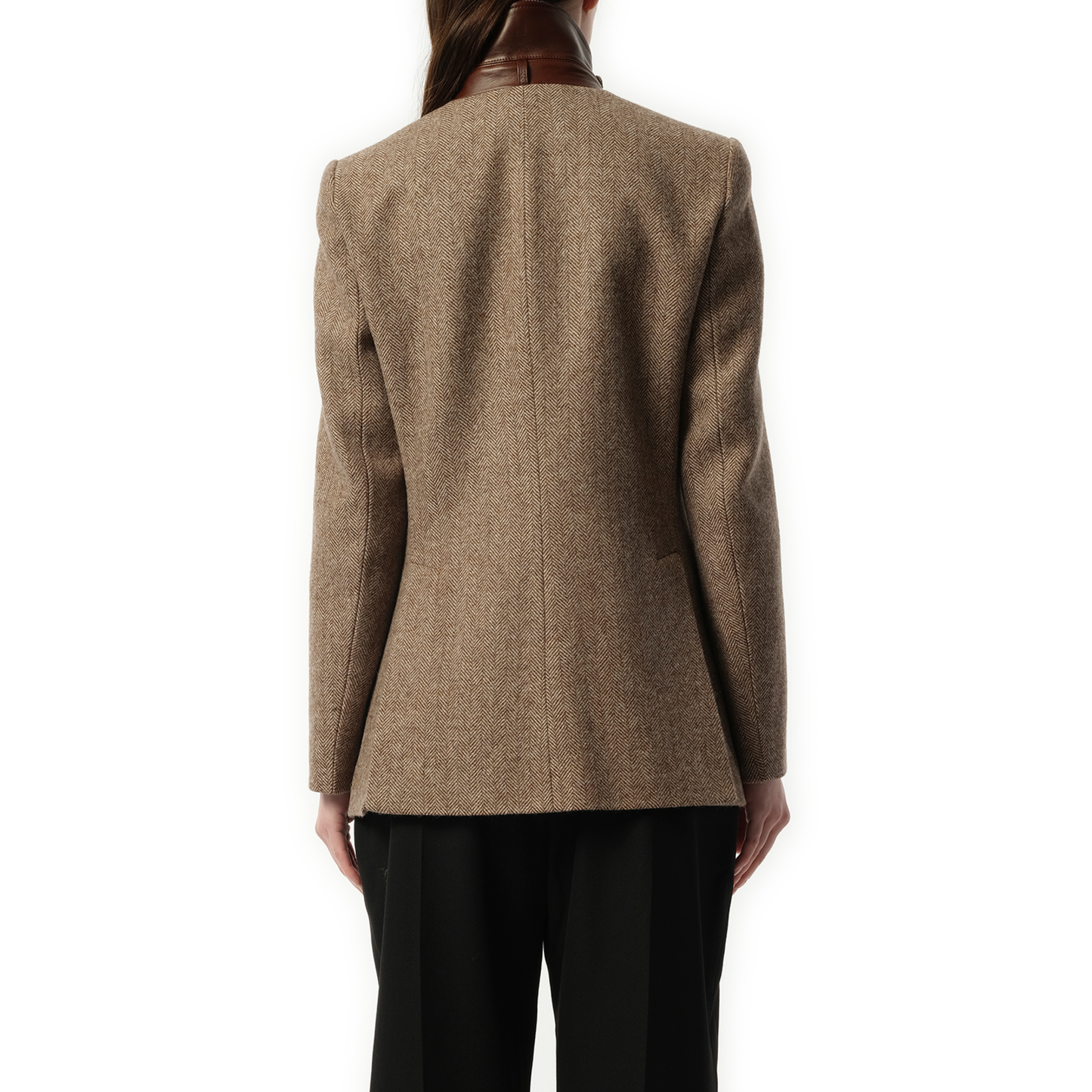 Long Officer Jacket in Somber Brown