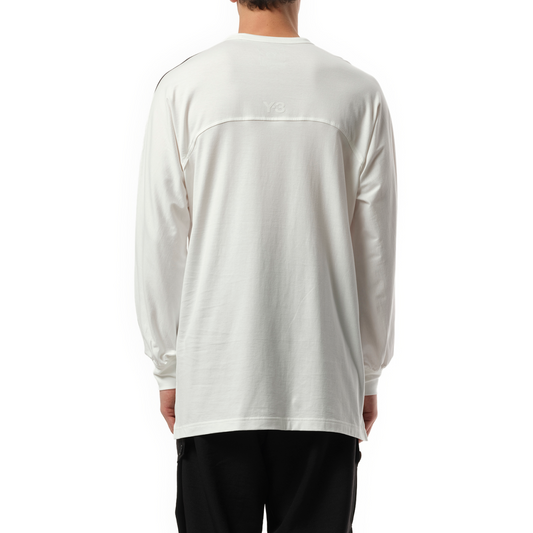 3 Stripe Long Sleeve T-Shirt in White