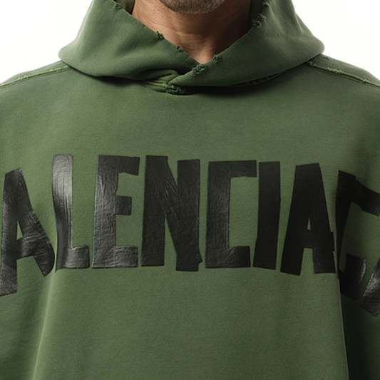 Gaffer Type Ripped Pocket Hoodie in Green