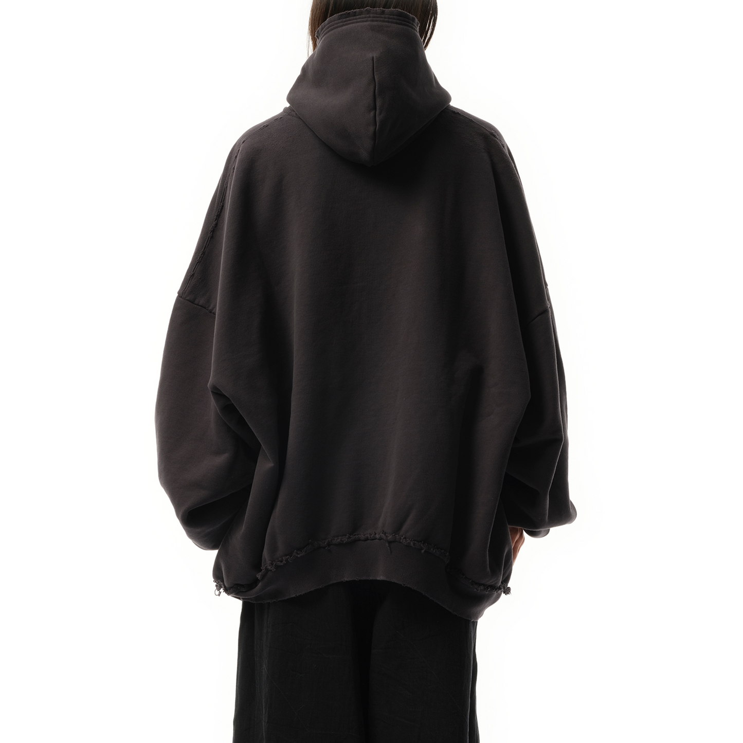 Ciao Bello Pulled Hoodie in Washed Black