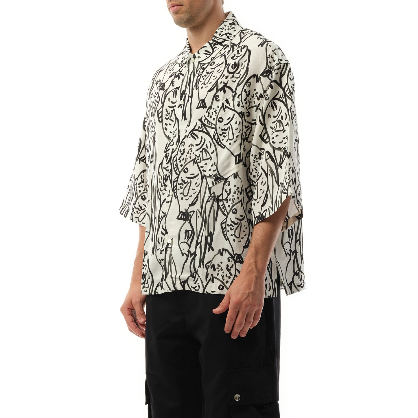 La Chemise Aloe Fish in Black/White