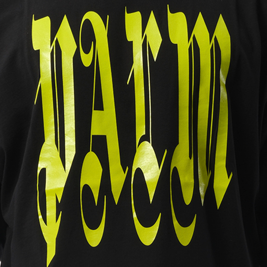 Back Gothic Palm Over T-Shirt in Black/Lime