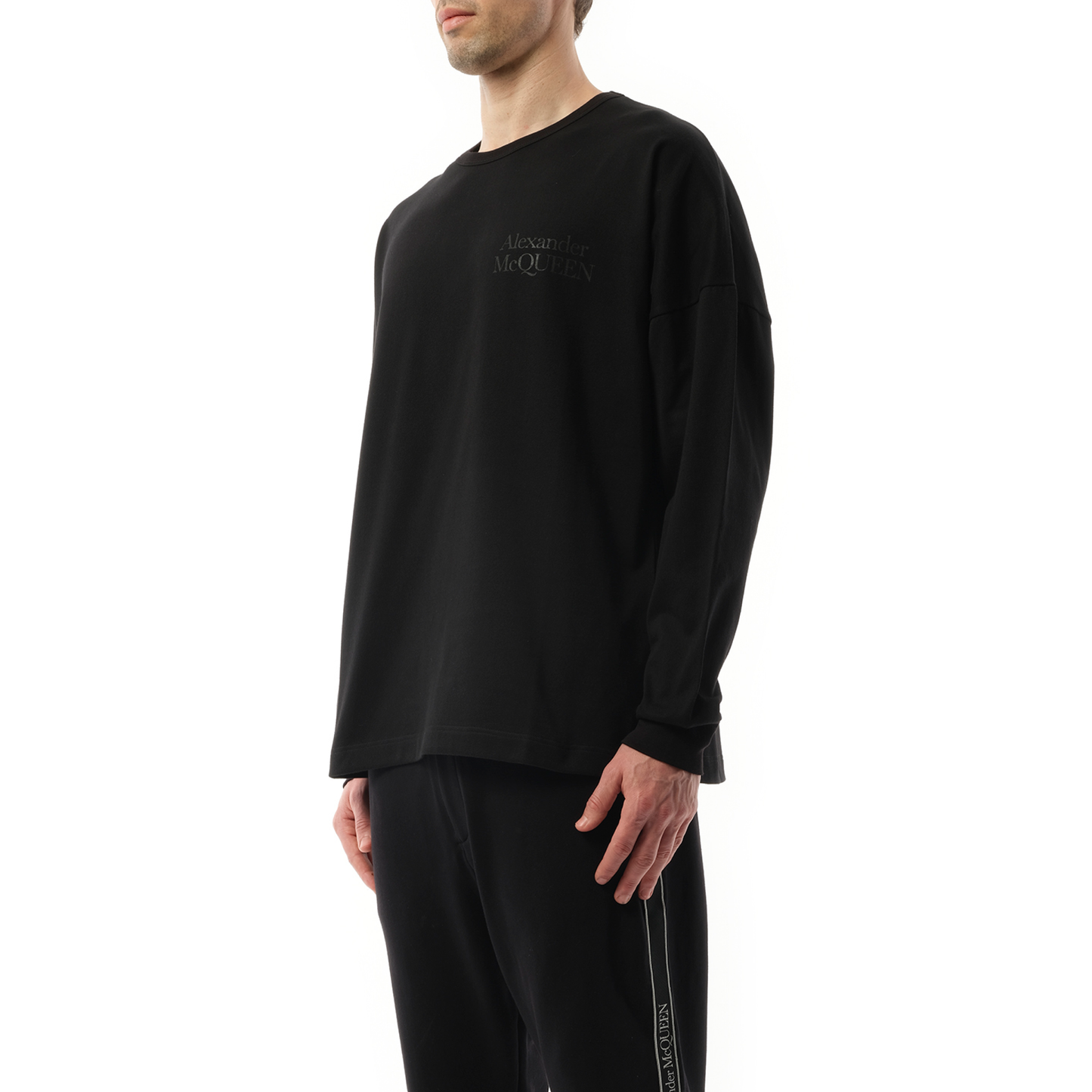 Long Sleeve Exploded Logo T-Shirt in Black/Black