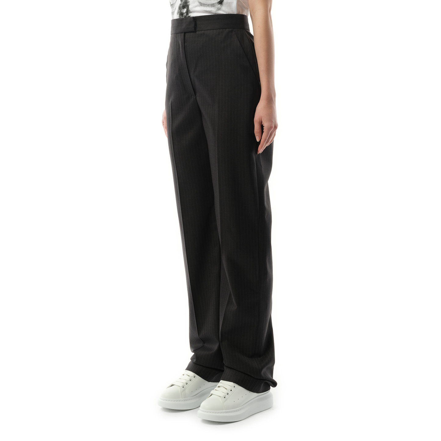 Straight Leg Trousers in Grey