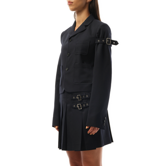 Jacket With Sleeve Strap Detail in Navy