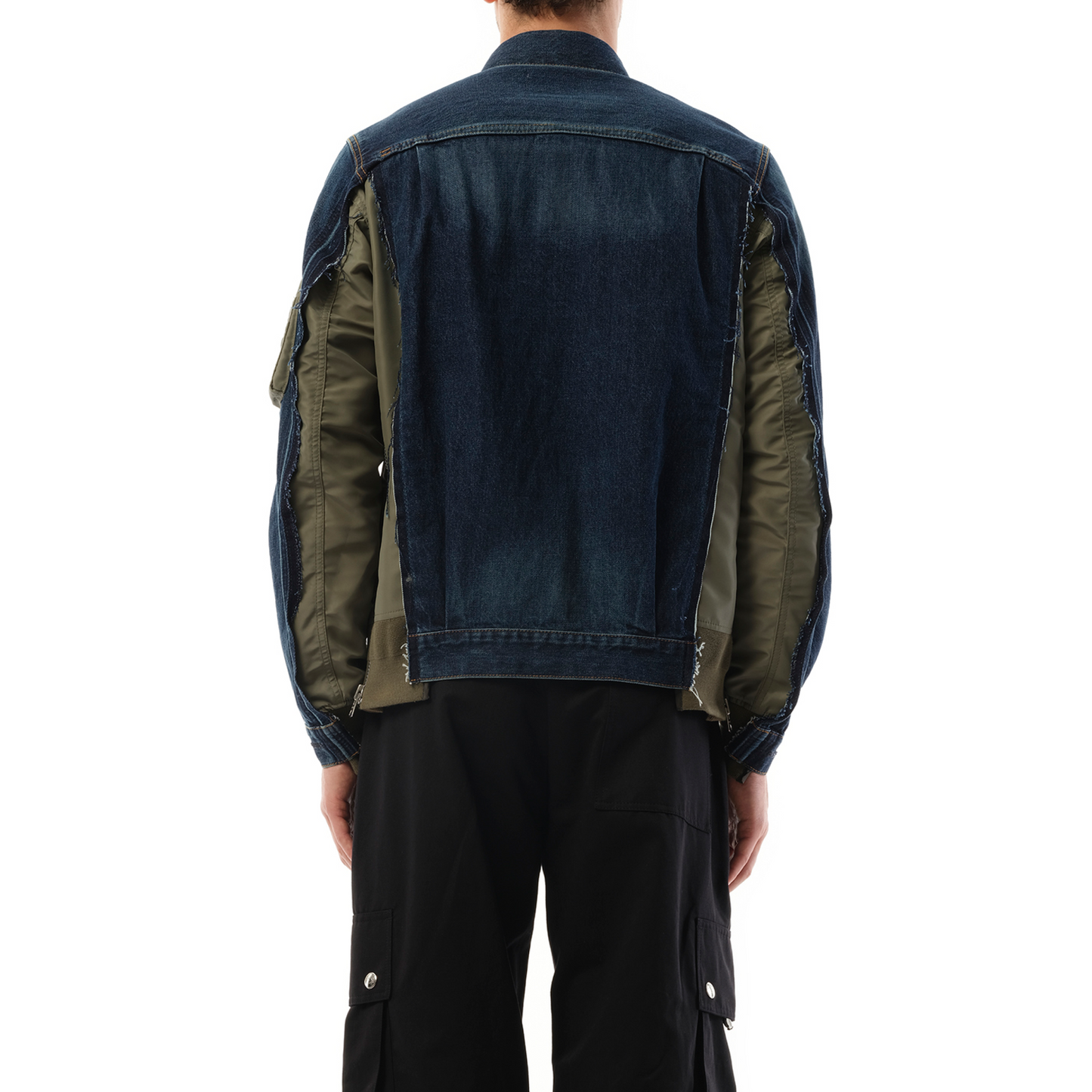 Denim Nylon Twill Jacket in Blue