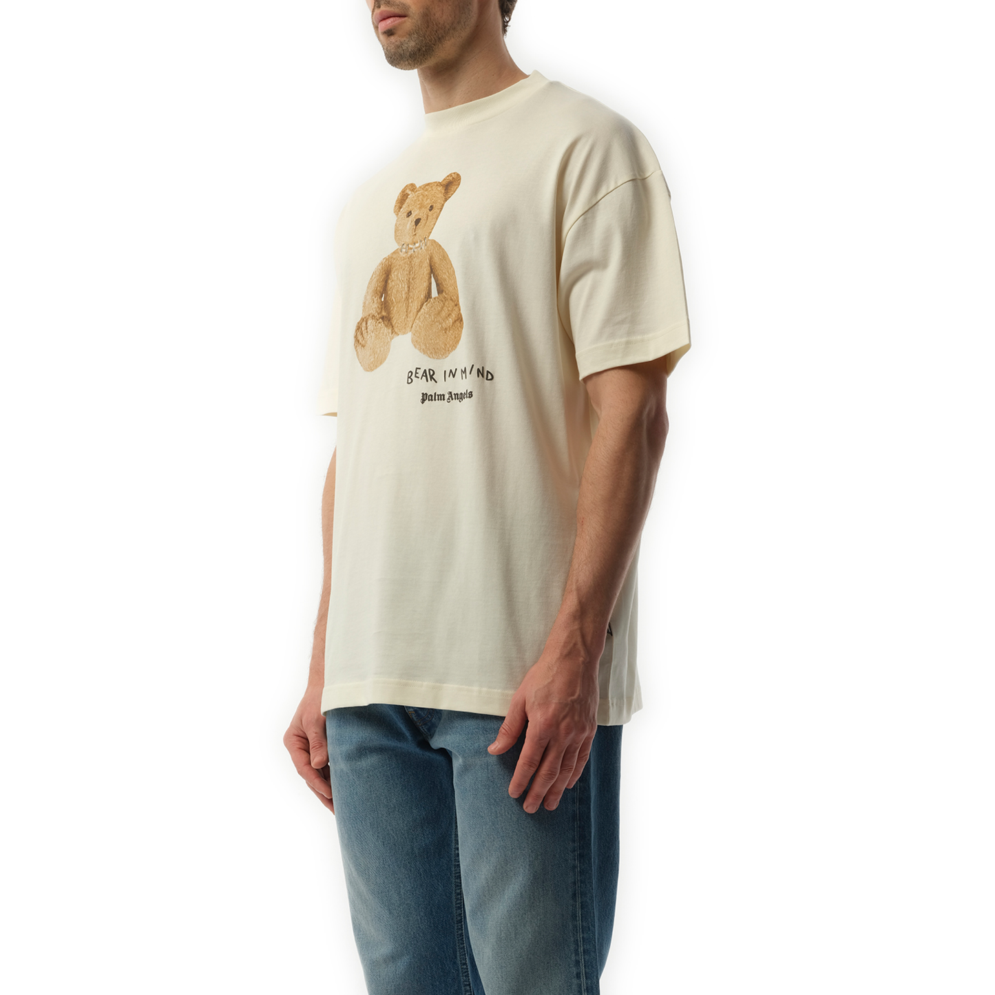 Bear in Mind Regular T-Shirt in Off White/Brown