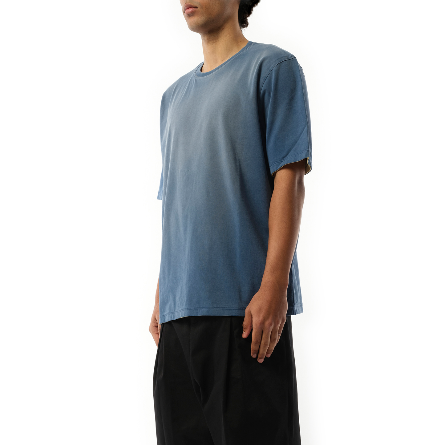 Two Tone Loose T-Shirt in Washed Indigo