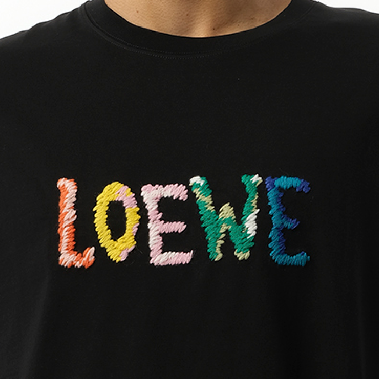 Relaxed Rainbow Logo T-Shirt in Black