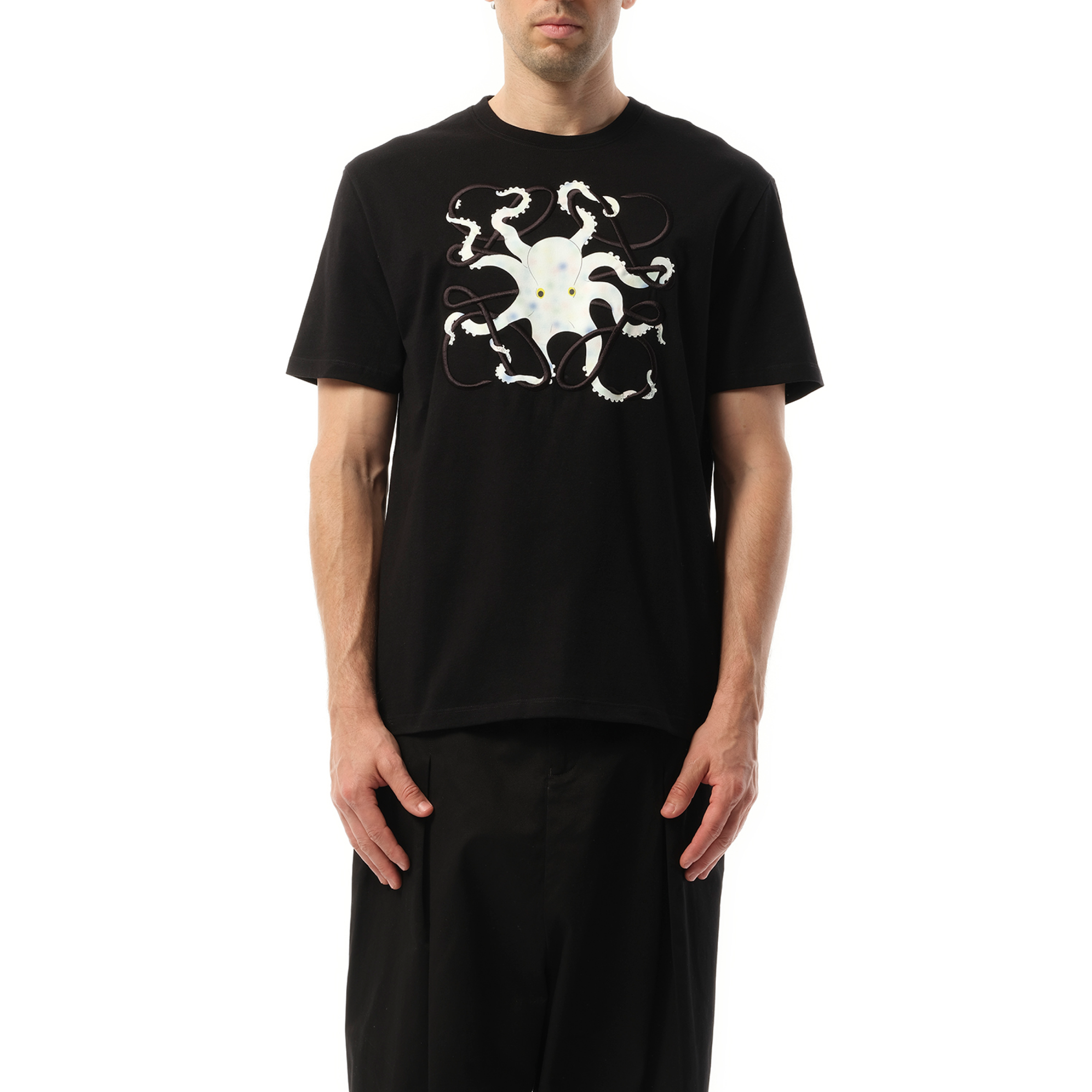 Suna Fujita Octopus Print T-Shirt in Black