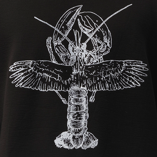 Flying Lobster Emb Sweatshirt in Black