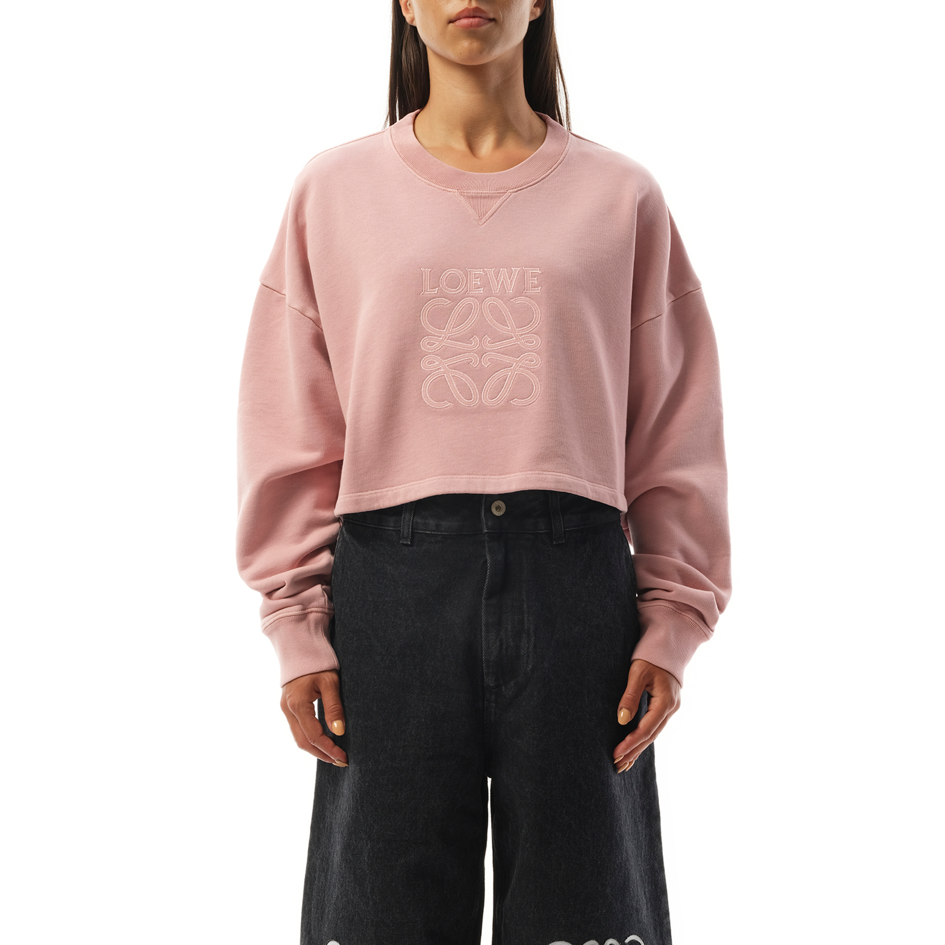 Cropped Anagram Sweatshirt in Pink