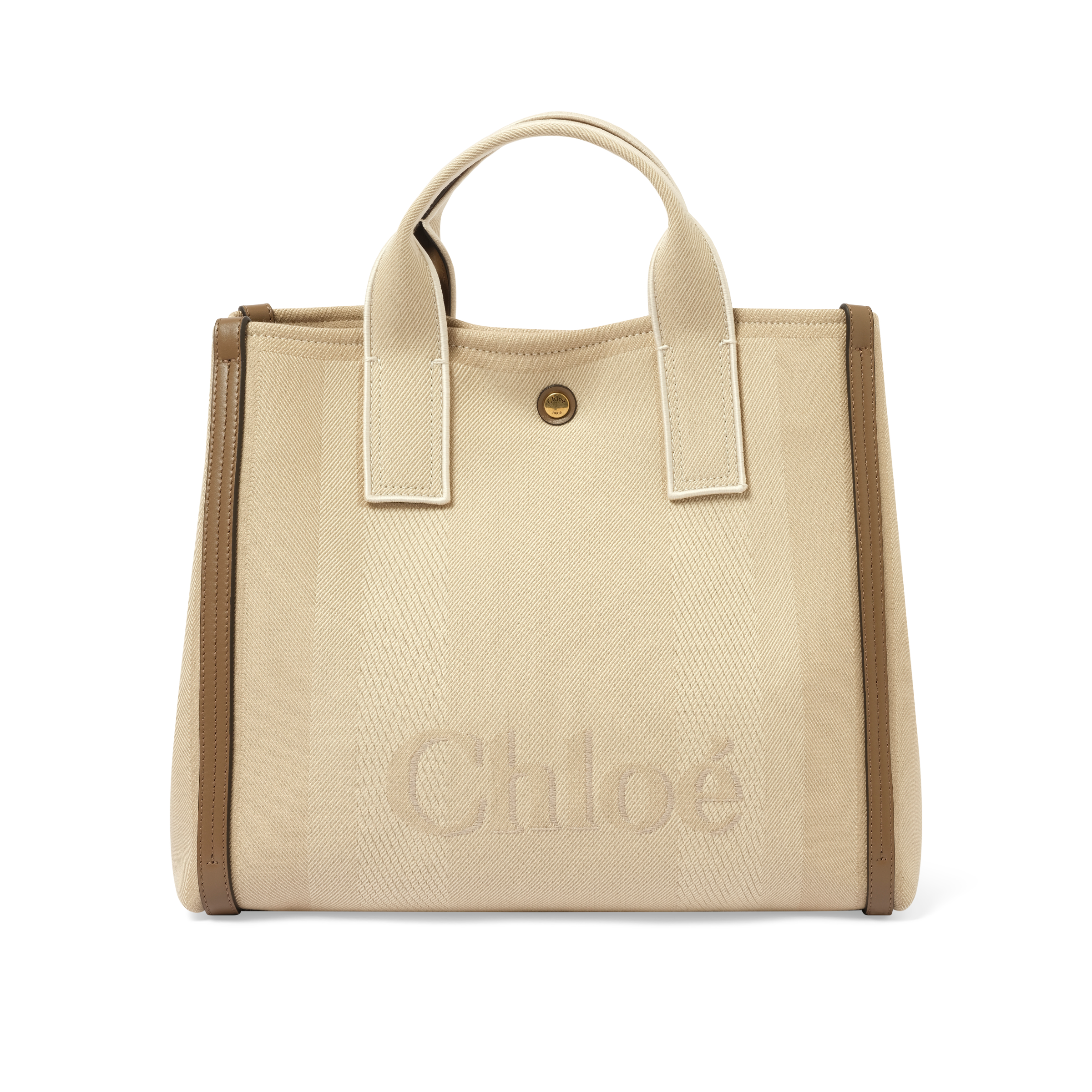 Chloe Carry Medium Tote Bag in Vegetal Beige