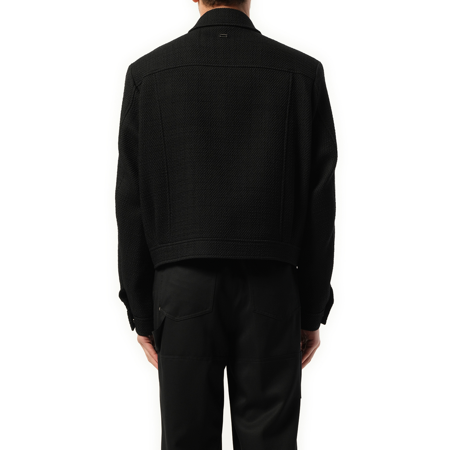 Wool Zip Blouson in Black