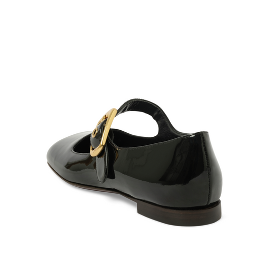 Polly Flat Sandals in Black