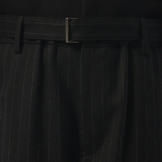 Chalk Stripe Pants in Black