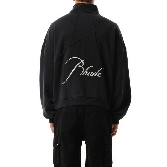 Rhude Quarter Zip Sweatshirt in Vintage Black