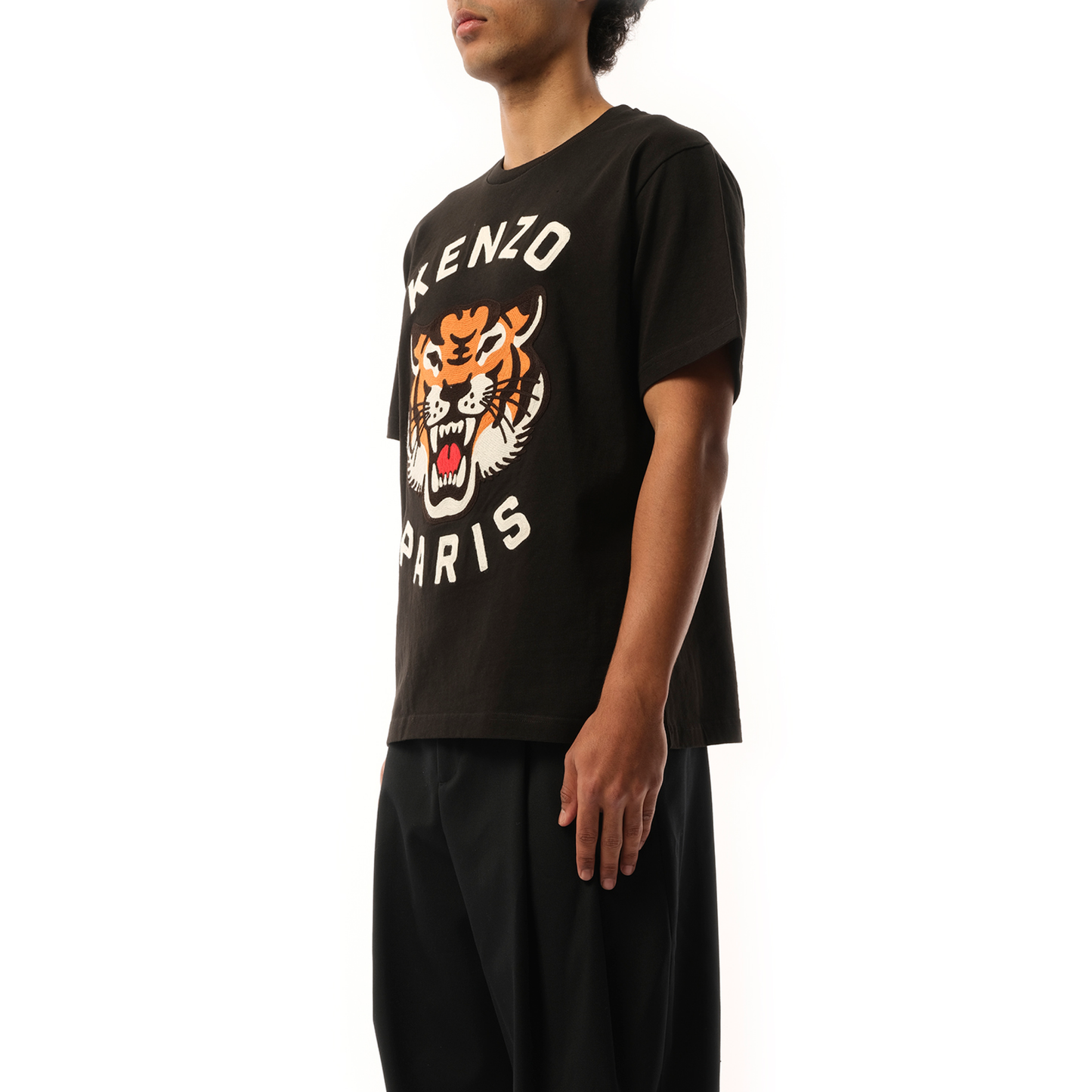 Lucky Tiger Oversize Heavy T-Shirt in Black