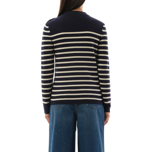 Chloe Mariniere Sweater in Blue/White