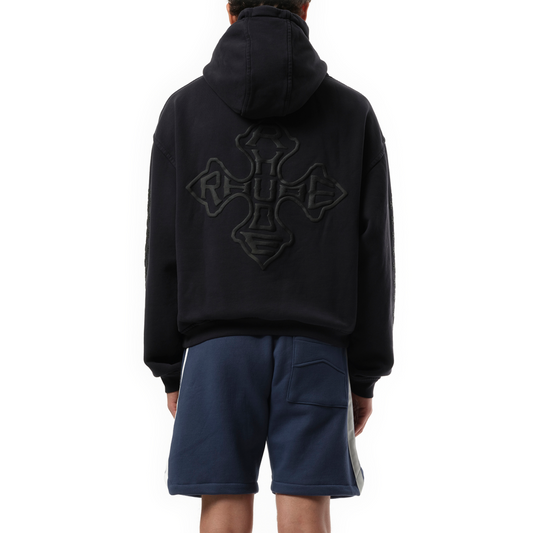 Rhude Cross Logo Hoodie in Vintage Black