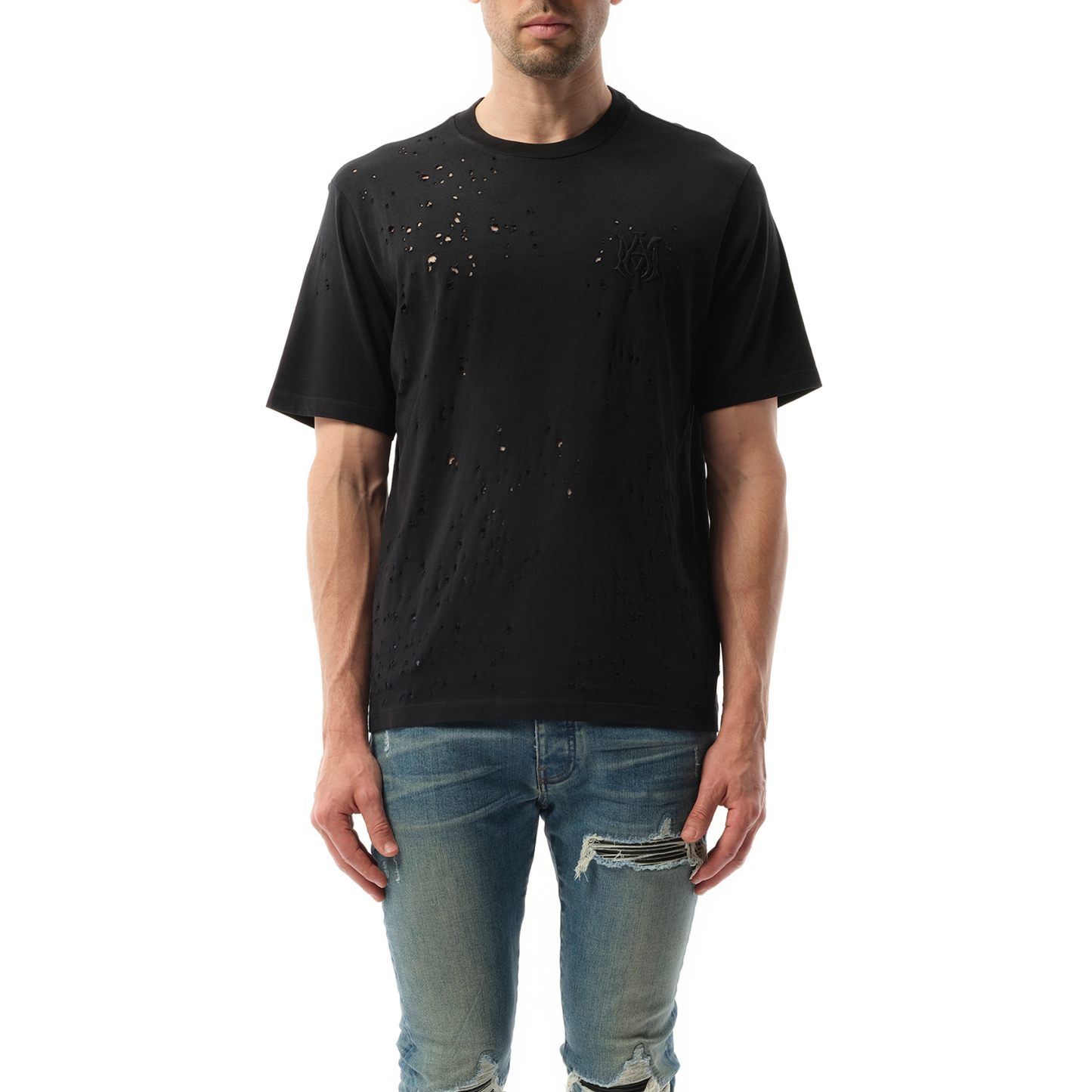 MA Shotgun Embroidered T-Shirt in Black