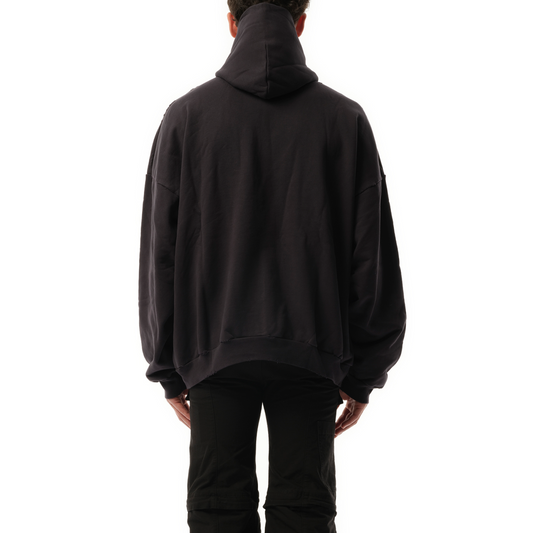 AGAICNELAB Large Fit Hoodie in Washed Black/Anthracite