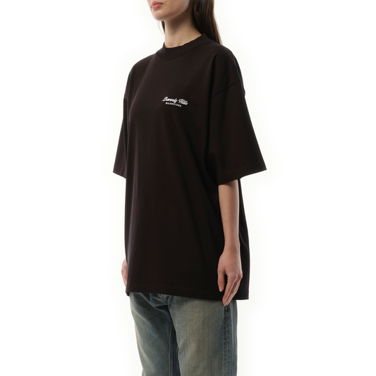 Beverly Hills Medium Fit T-Shirt in Washed Black