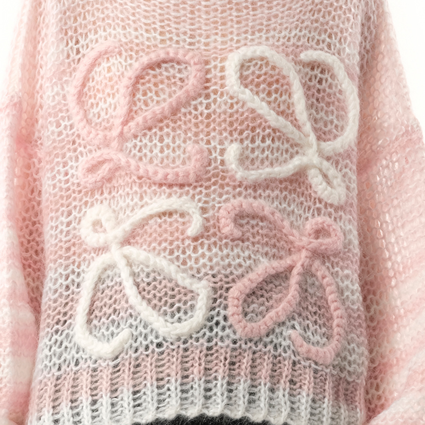 Anagram Sweater in White/Pink