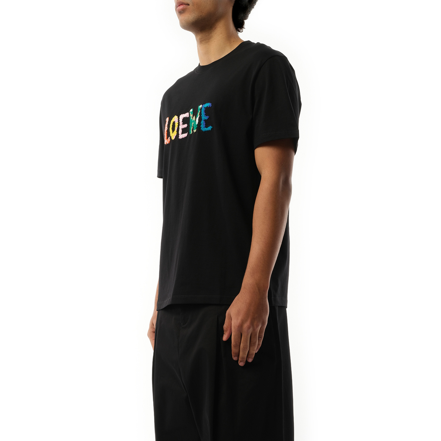 Relaxed Rainbow Logo T-Shirt in Black