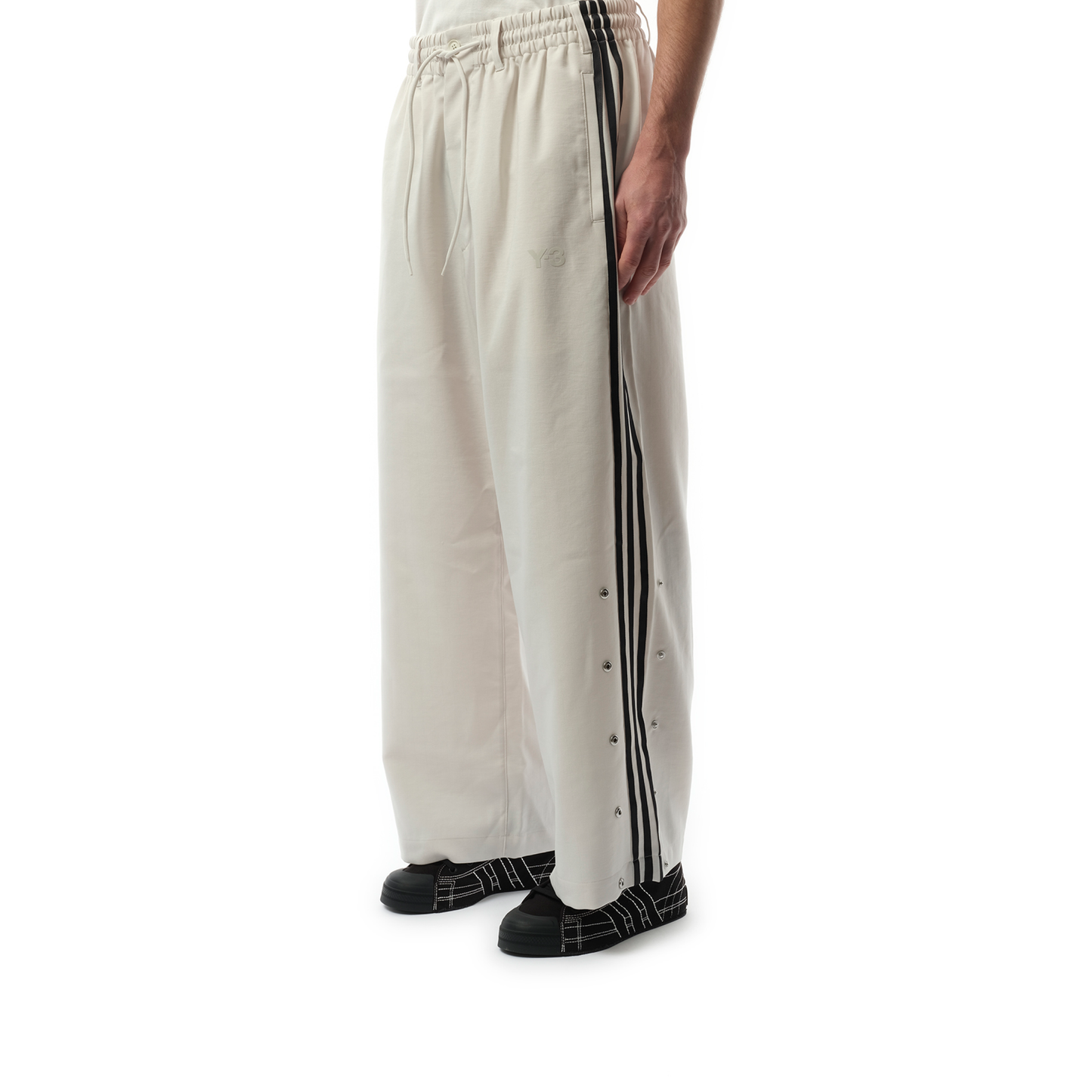 Snap Button 3 Stripe Pants in Orb Grey