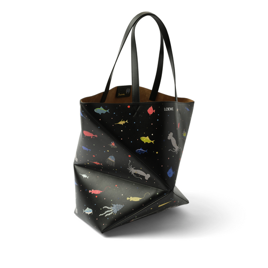 Suna Fujita Deep Sea Puzzle Fold Tote XL in Black