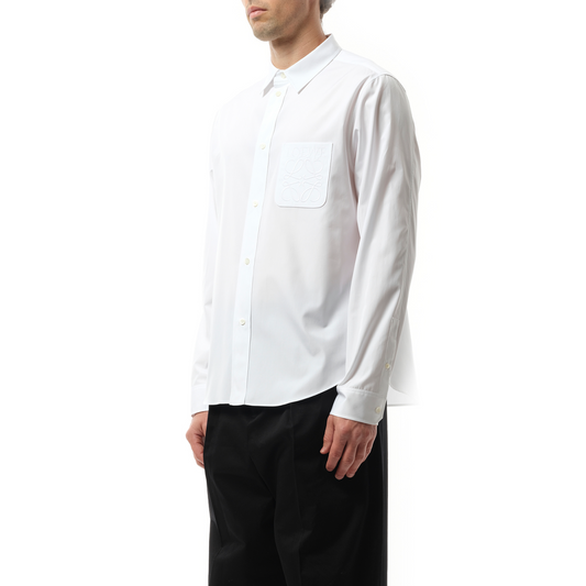 Anagram Embossed Shirt in White