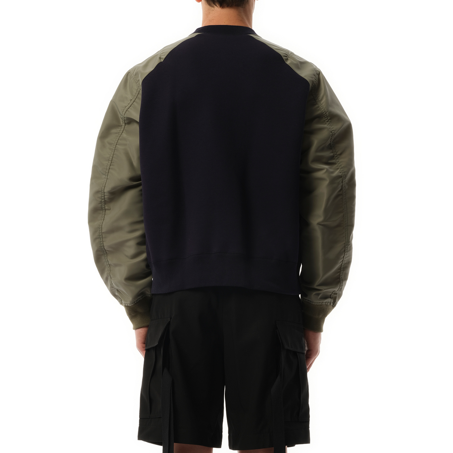 Sponge Sweat Nylon Sweatshirt in Navy/Khaki